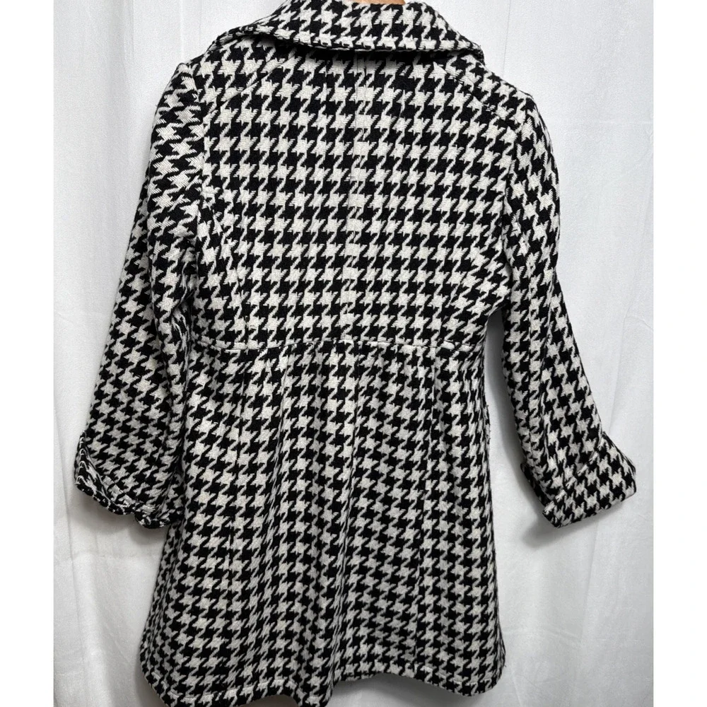 Y2K Express Wool Houndstooth Pea Coat Womens Small EUC Baby Doll Style Outerwear - Picture 7 of 12